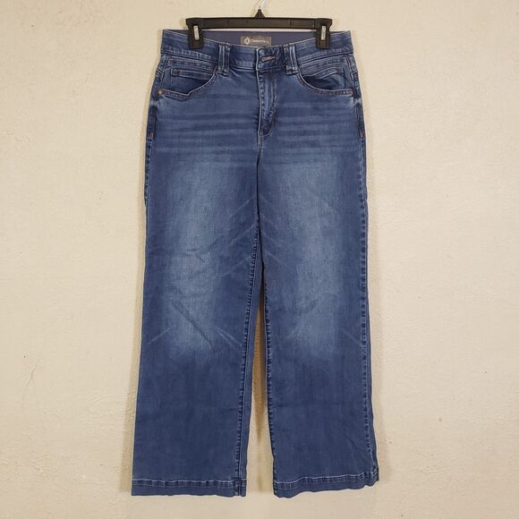 Democracy AbSolution Skyrise Wide Leg Jeans Blue Mid Rise Women’s Size 8 - Picture 2 of 11